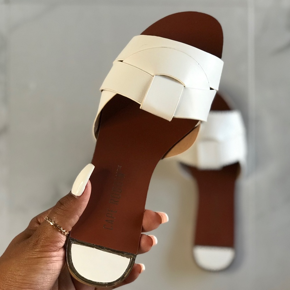 White sandals